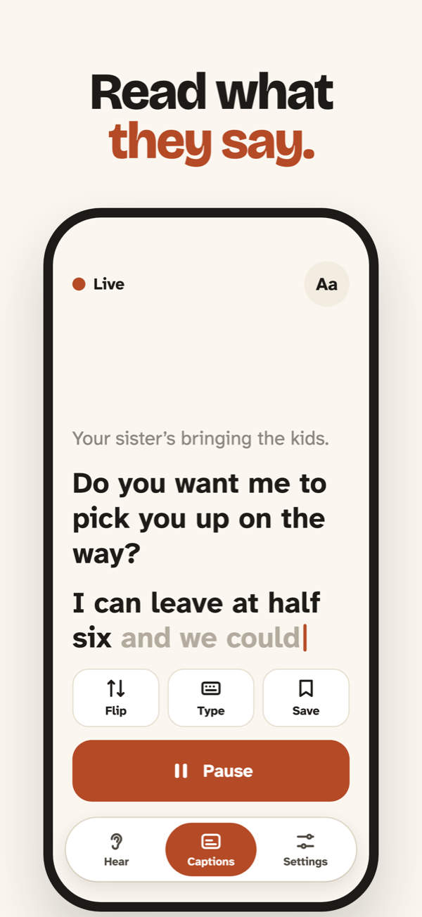 Live captions